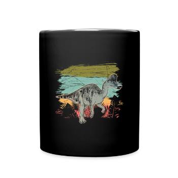 Hadrosaurus dinosaur dinosaur primeval wilderness - Full Colour Mug - black - Front