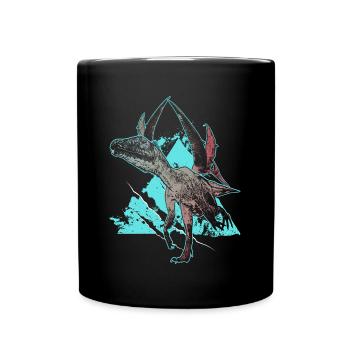 Dinosaur Utharaptor Hunter of the Wilds Primeval - Full Colour Mug - black - Front