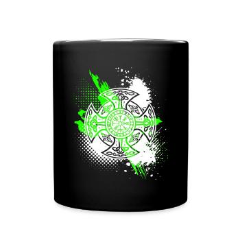 Nordic Cross Compass Vegvisir - Full Colour Mug - black - Front