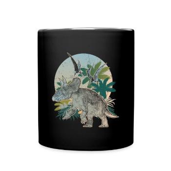 Diceratops primeval dinosaur herbivore - Full Colour Mug - black - Front