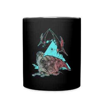 Fossile de dinosaure Maiarsaura motif de dino primitif - Mug uni - noir - Devant