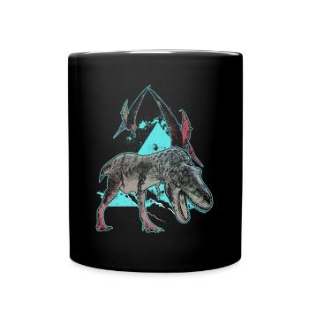 Chasseur de dinosaures carnivore T-Rex primitif - Mug uni - noir - Devant