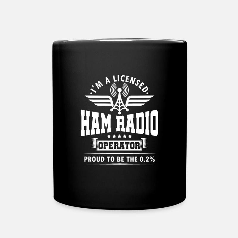I'm A Licensed Ham Radio Operator Radio Station - Full Colour Mug - black