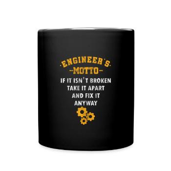 Devise de l'ingénieur génie mécanique - Mug uni - noir - Devant
