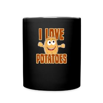 Vegan Potato I Love Potatos Gift - Full Colour Mug - black - Front