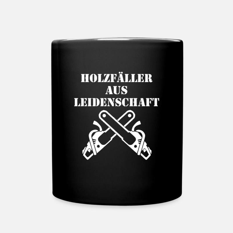 Lumberjack out of passion - Full Colour Mug - black