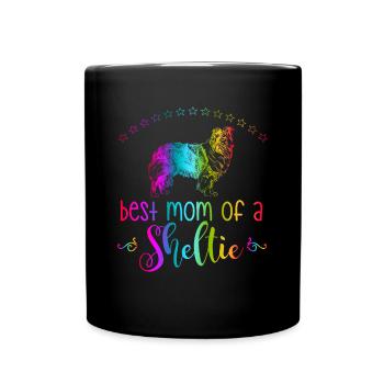 Proud mother of Sheltie mother dog - Full Colour Mug - black - Front