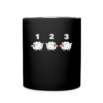 Schäfchen Zählen Schaf Hirte Schäfer Wolle Lamm - Tasse einfarbig - Schwarz - Vorne
