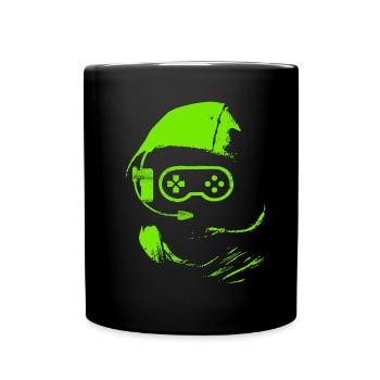 Gamer - nerd - gaming - nerdy - Geschenk - Tasse einfarbig - Schwarz - Vorne