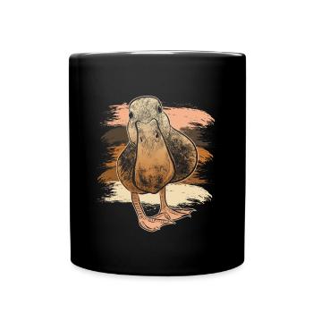 Ente mit Humor Schnabel Zugvogel Gewässer - Tasse einfarbig - Schwarz - Vorne