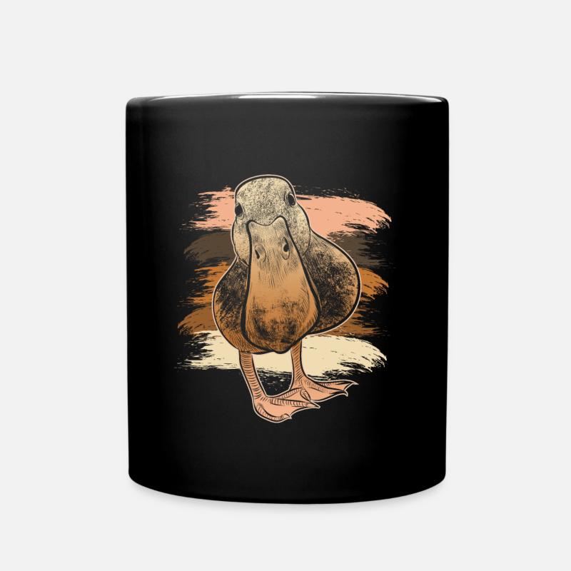 Duck with humor beak migrant bird waters - Full Colour Mug - black