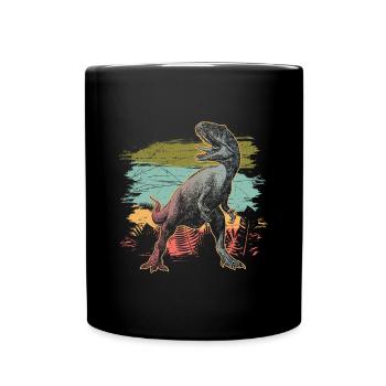 Saurophaganax dinosaur primeval jungle fossil - Full Colour Mug - black - Front