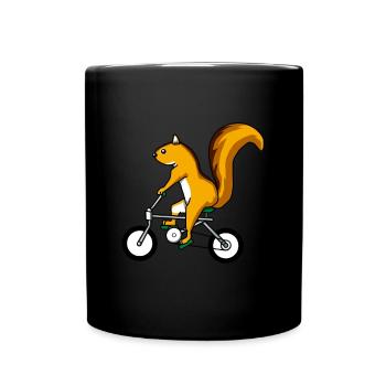 Squirrel Bicycle Chipmunk Rodent - Full Colour Mug - black - Front