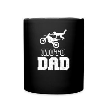 Moto Dad Dirt Bike Flying Gift - Full Colour Mug - black - Front