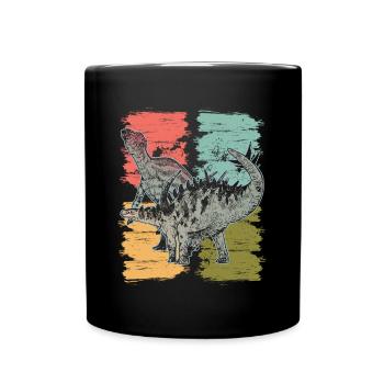 Dinosaur Gigantspinosaurus Children's Motif Fossil - Full Colour Mug - black - Front