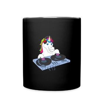 Ingénieur du son cadeau Licorne DJ - Mug uni - noir - Devant