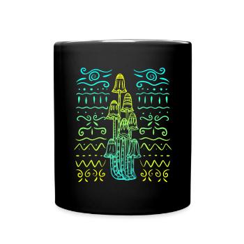 Magic Mushrooms Shirt Zauberpilze - Tasse einfarbig - Schwarz - Vorne