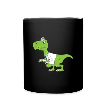 Zahnarzthelfer Dinosaurier Doktor Gift - Tasse einfarbig - Schwarz - Vorne