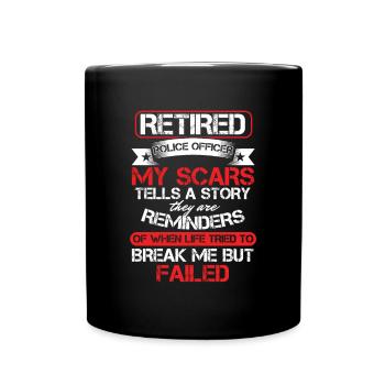 Policier à la retraite, mon policier en cicatrices - Mug uni - noir - Devant