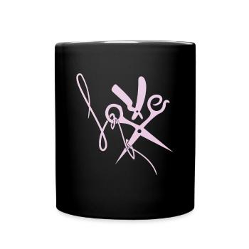 Hairdresser hair LOVE scissors gift - Full Colour Mug - black - Front
