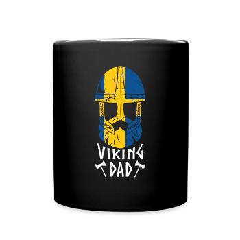 Viking Dad Schweden Bart Wikinger Mann Geschenk - Tasse einfarbig - Schwarz - Vorne