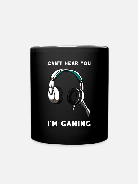 Gaming Gamer Vidéo Jeux Vidéo Casque Cadeau - Mug uni - noir