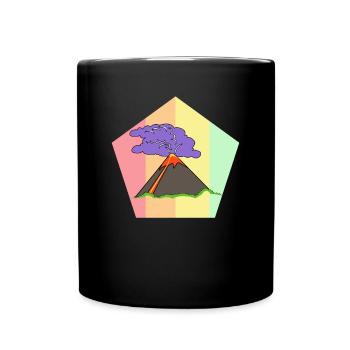 Retro Volcano Lava Geology Hawaii Eruption Vintage - Full Colour Mug - black - Front