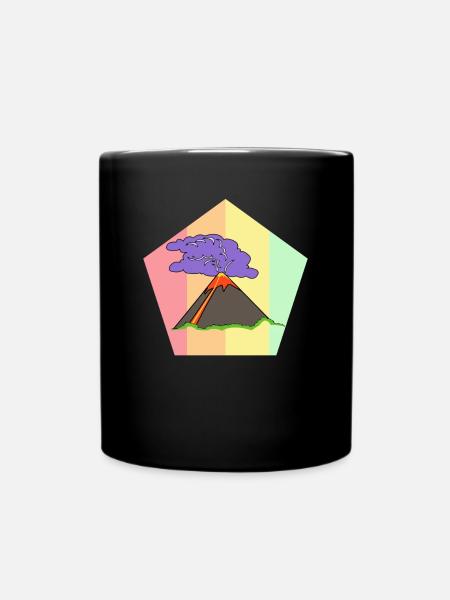 Rétro volcan lave géologie Hawaii éruption Vintage - Mug uni - noir