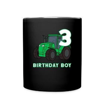 3. Geburtstag Traktor Bauernhof Bauer Kinder Party - Tasse einfarbig - Schwarz - Vorne