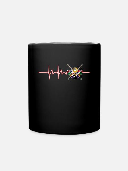 Billard Herzschlag Snooker Billard neun Bälle - Tasse einfarbig - Schwarz