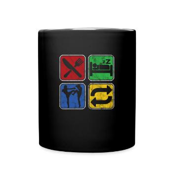 Mangez Dormir Kickboxing Combattant Répétitif Kickboxeur - Mug uni - noir - Devant