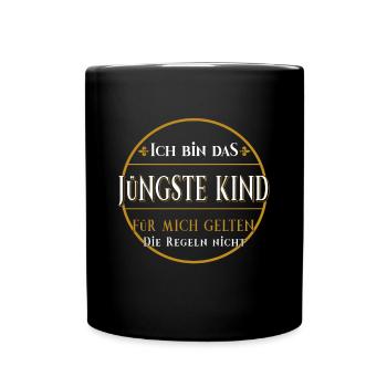 Youngest child nestlet family rules gift - Full Colour Mug - black - Front