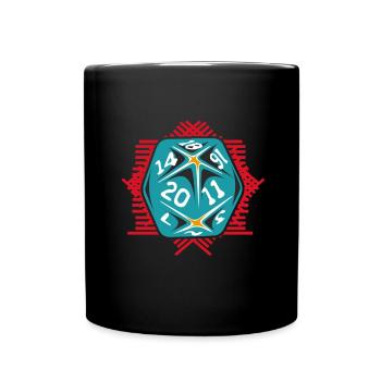 20 seitiger Würfelwürfel Glücksspielwürfel Kleiner Würfel - Tasse einfarbig - Schwarz - Vorne