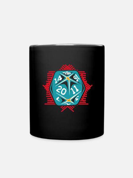 20 Sided Dice Dicing Gambling Dices Small Cube - Full Colour Mug - black