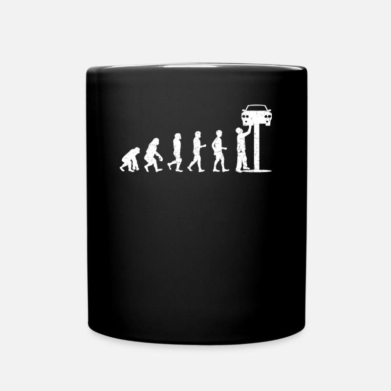 Evolution Auto Schrauber Automechaniker Geschenk - Tasse einfarbig - Schwarz