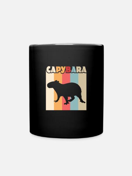 Capybara Vintage Retro Whisperer Large Rongeurs - Mug uni - noir