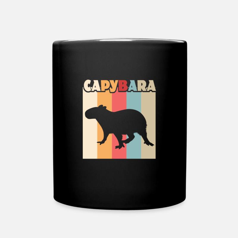 Capybara Vintage Retro Whisperer Large Rongeurs - Mug uni - noir