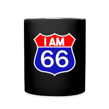 Road Trip 66. Geburtstag 1954 Jahrgang Geschenk - Tasse einfarbig - Schwarz - Vorne