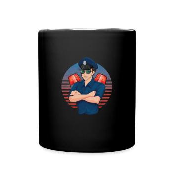 Officier de police Agent de police Law Cop Vintage - Mug uni - noir - Devant
