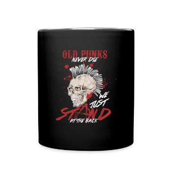 Old Punk Never Die Funny Metalcore Rock Music - Full Colour Mug - black - Front