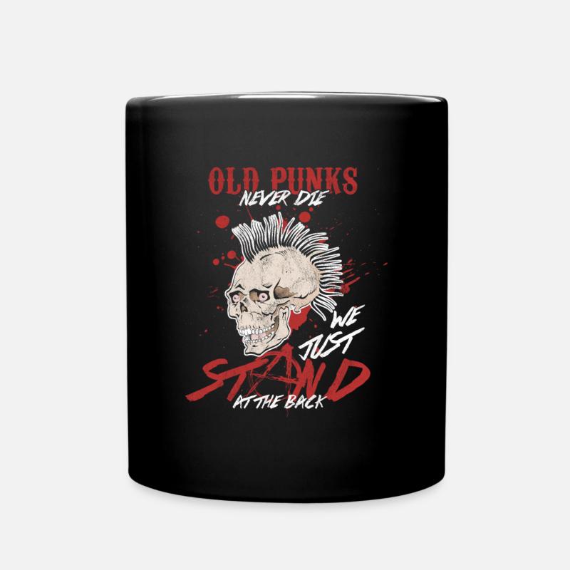 Old Punk Never Die Lustige Metalcore Rock Musik - Tasse einfarbig - Schwarz