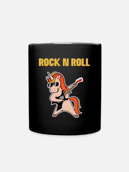 Idée cadeau de licorne Rock n roll - Mug uni - noir