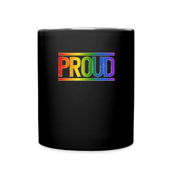 Proud LGBT Gay Pride CSD Rainbow Pride - Full Colour Mug - black - Front