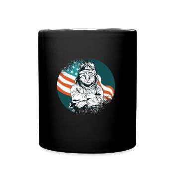 Chaton chat avion pilote - Mug uni - noir - Devant