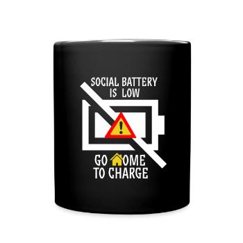 Drôle Anti Social Introverti Introversion Social - Mug uni - noir - Devant