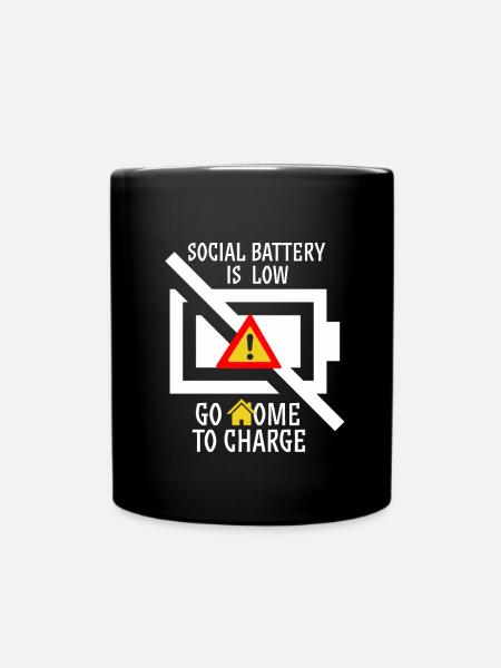 Lustiges soziales Introvertiertes Introvertieren - Tasse einfarbig - Schwarz