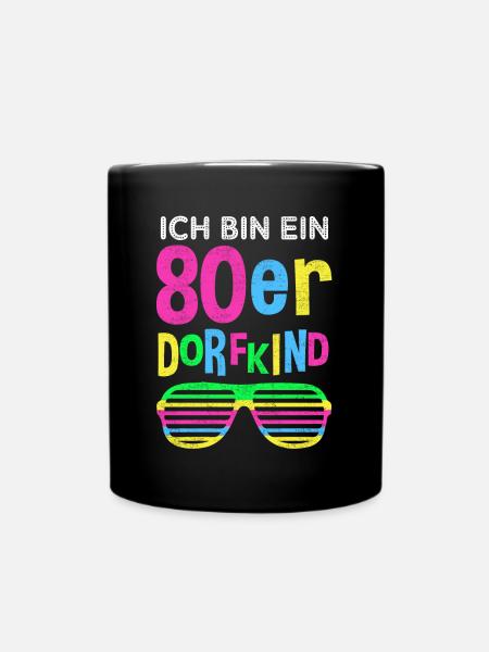80er Jahre Dorfkind Mode lustiger Spruch Geschenk - Tasse einfarbig - Schwarz