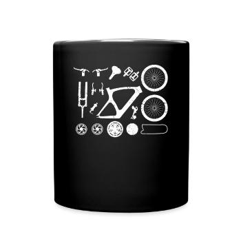 Mountainbike Teile Räder Montage Geschenk - Tasse einfarbig - Schwarz - Vorne