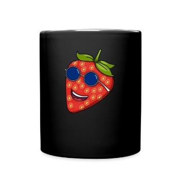 Strawberry Sunglasses Red Kawaii Summer Gardener - Full Colour Mug - black - Front