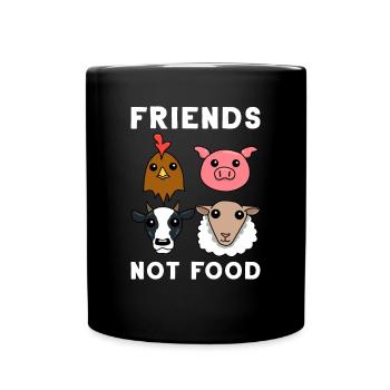 Friends Not Food Nourriture végétalienne végétarienne - Mug uni - noir - Devant